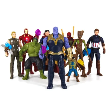 15 CM Marvel Superheroj z Orožje, Premično Žareče Lutka Avengers 4 Iron Man Captain America Black Panther Thanos