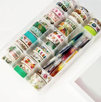 15 Omrežja Plastičnih Večfunkcijsko Washi Tape Škatla za Shranjevanje Album DIY Učenje Pisarniški predmeti in Revijami