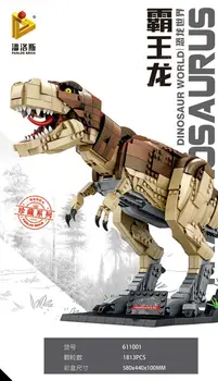 1538PCS Jurski Park World Film Rex Divjanja Tyrannosaurus Dinozaver gradniki Igrače Za Dečka, Božična Darila, 75936