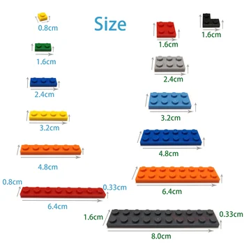 15PCS/veliko DIY gradniki Tanke Številke Opeke 4x8 Pike Izobraževalne Ustvarjalne Igrače za Otroke Velikost Združljiv Z lego