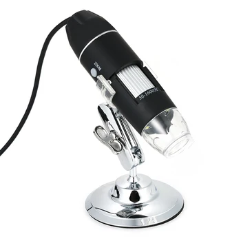 1600X Povečava USB Digitalni Mikroskop z OTG Funkcijo Endoskop 8-LED Luči Povečevalno Steklo, Povečevalo s Stojalom