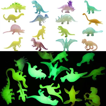 16pcs/set Mini Svetlobna Jurassic Noctilucent Dinozaver Igrače Žareti V Temno Dinozavri Baby Fantje Darilo za Otroke Novost Modela