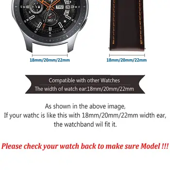18 mm 20 mm 22 mm pas za Samsung Galaxy Watch 42mm 46mm Šport Watchband Usnjeni Pas za Orodje S2 S3 meje, classic, New