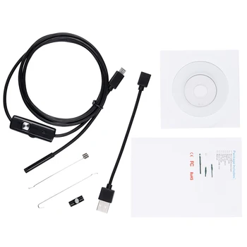 1M/2M/5M 3,5 M Prilagodljiv 8,0 mm Endoskop Kamero USB Android Endoskop Nepremočljiva 6 LED Borescope Pregledovalna Kamera Za Android PC