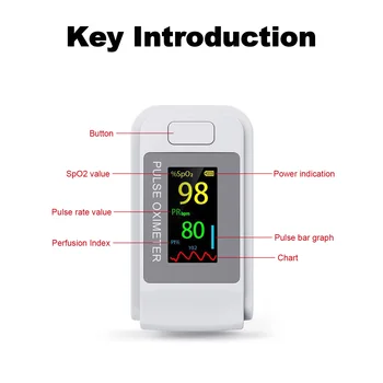 1pc Digitalni Prsta Impulz Oximeter LCD TFT Zaslon Kisika v Krvi, Senzor Nasičenost SpO2 Monitor PR Utrip Merjenje Meter