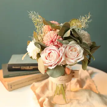 1PC Simulirani Rose Chrysanthemum Šopek Ponaredek Cvet Za svate, Dekoracijo Šopek 2021 Novo Leto, Valentinovo Prisoten