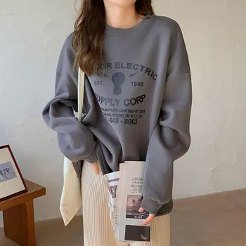 2 barvah jeseni, pozimi 2020 korejskem slogu Žensk Harakuju Sweatshirts risanka tiskanja debela Ženska Majica puloverji (X1689)