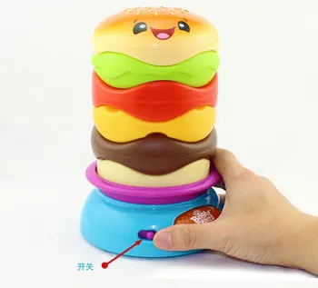 20 cm baby Smešno Kupi Pokal otroci Igrače Glasbo vrtijo hamburger Okoljske Igra inteligence Zložene Plastičnih električne Igrače Otrok