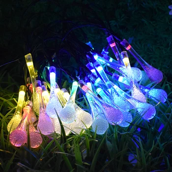 20 LED Kaplja Vode Solar Powered Niz Luči LED Pravljice Luč za Poroko Božični Party Festival na Prostem Notranjo Dekoracijo