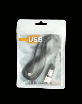 200pcs/veliko 7.5*12 cm Zadrgo trgovina na Drobno Plastično vrečko Paket visi luknjo Poli embalaža za USB kabel poli opp pakiranje vrečko