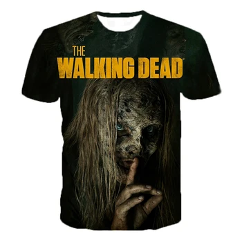 2019 Grozo TV Drami The Walking Dead 3D Tiskanih Majica s kratkimi rokavi Moški Ženske Modni Priložnostne T-shirt Hip Hop Ulične Prevelik Tee Vrhovi