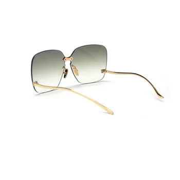 2019 Najnovejše Oblikovalec ženske sončna Očala Luksuzne blagovne Znamke Kvadratnih Gradient odtenki sončna očala brez okvirjev Kovinskih Očal UV400