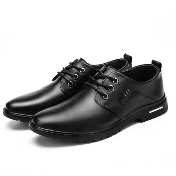 2019 Najnovejši PU Usnje Moda za Moške Poslovno Obleko Loafers Pointy Črne Čevlje Oxford Dihanje Formalno Poroko Mens Obleka, Čevlji
