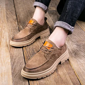 2019 pomlad in poletje moška obutev modni trend preprost čevlje za na prostem čipke lahke udobno Britanski slog priložnostne čevlji