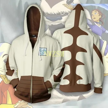 2020 Avatar The Last Airbender Hoodie Cosplay Kostum Man Ženske Anime Priložnostne Zadrga Jakne