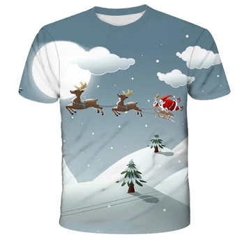 2020 Božič nove T-shirt risanka Božiček, 3D tisk T-shirt anime T-shirt top majica počitnice oblačila.