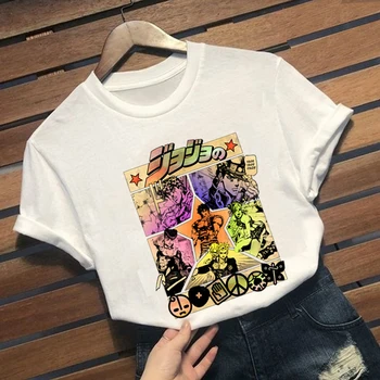 2020 Harajuku JOJO Bizarna Avantura Unisex Majica Japonske Anime Poletne Vrh Jojo Grafični Tshirt Plus Velikost Risanka Ženski