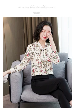 2020 jeseni novo lok mulberry svile tiskane svile majica vrhovi ženski vokalni design šifon majica