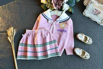 2020 korejsko Dekle Oblačila, ki College Veter Pulover Nastavite Dolg Rokav Vrh Kratko Krilo 2-delni Komplet Roza, Vijolična, Modra
