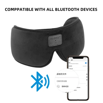 2020 Nadgrajeno 3D Bluetooth 5.0 Spanja Slušalke Eyemask z Ultra-Tanek vgrajeni Stereo Zvočnik Podpora Prostoročno Blocklight
