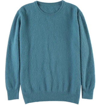 2020 Nov Modni Dvojno zadebelitev svoboden O-vratu Mink kašmir pulover z dolgimi rokavi plesti pulover trdna puloverji moški zgornji deli oblačil