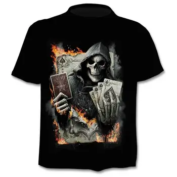 2020 Nova Zasnova majica s kratkimi rokavi moški/ženske heavy metal grim Reaper Lobanje 3D natisnjeni t-majice priložnostne Harajuku slog tshirt ulične za