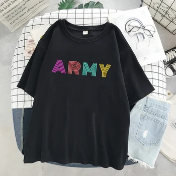 2020 novo dinamit navijači Harajuku T-shirt Risanka pismo Tshirts ženske korejski O-vratu KPOP Poletje zgornji deli oblacil Ženske oblačila T-shirt