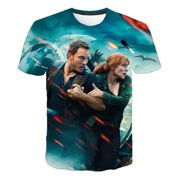 2020 Novo Jurassic Park, Majica s kratkimi rokavi Moški Ženske 3D Natisnjeni T-shirt Priložnostne Smešno Vrhovi Jurassic Svetu Tees Otrok, Fant, Dekle Kul tshirt