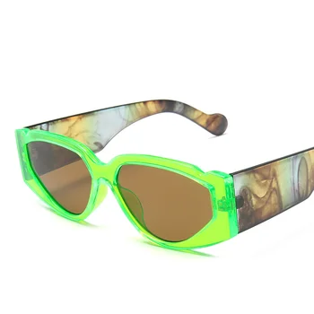 2020 Novo Majhen Okvir Mačka Oči, sončna Očala Ženske Moški Leopard Barva Okvirja Jasno Ocean Leče, sončna Očala Moških Debel Okvir Buljiti UV400