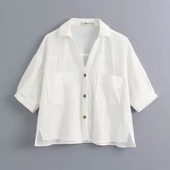 2020 novo Pomlad Poletje Evropske Perilo Kratke zaraing-slog za ženske bluzo Majica sheining vadiming žensko bluzo Majica Bgb2179