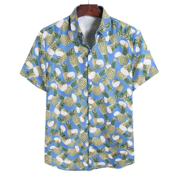 2020 Poletje Novo Počitnice Plaže Rokavi Moški Kratek Rokav Tiger Tiskanje Moški Cvetlični Srajce Hawaiian Slog Slim Fit Camisa Masculina