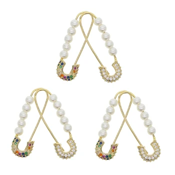 2020 poletje novo prispeli trendy ženske, nakit, belo sea pearl beaded bela mavrica cz varnost pin hoop uhan