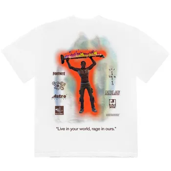 2020ss Travis Scott Cactus Jack Astroworld majica s kratkimi rokavi Moški Ženske Visoke Kakovosti Poletje Slog, Travis Scott majica s kratkimi rokavi