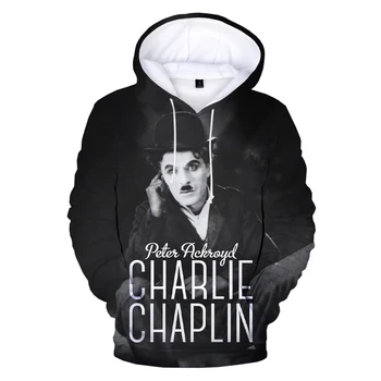 2021 Novo Chaplin Hoodies 3D Print Mode Jesen/Zima Dolg Rokav Priljubljena Puloverji Charlie Chaplin 3D Hooded zgornji del Trenirke