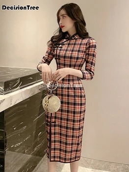 2021 seksi kitajski obleke kitajski qipao orientalski stil obleke saten kitajski slog sodobnega cheongsam obleko svileno obleko orientalski