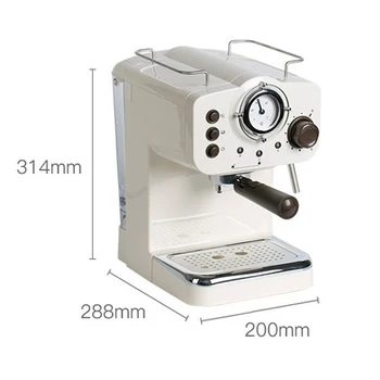 220V Pol Aautomatic Espresso Stroj 15Bar aparat za Kavo italijanske Dvojni Nadzor Temperature Pare Vrsta Mleka Foamer Retro Belo