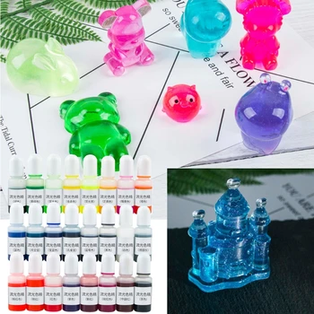 24 Barve Super Svetla Smolo Pigment Kit Pregleden Epoksi UV Smolo Barvanje Barvilo, Pigment Smole, Barvila Izginja Odpornost