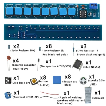 2PCS DIY Elektronskih Kit Komplet NE555 Klavir Tipkovnico Komplet Osmih Ugotavlja, DIY Elektronskih Proizvodnja Delov za Varjenje Praksi