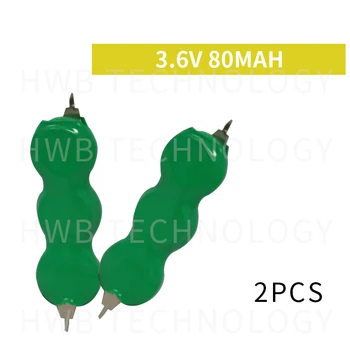 2pcs/veliko 3,6 V 80mAh NI-MH gumb baterija za ponovno Polnjenje Gumb baterije PLC industrijski akumulatorja