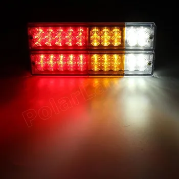 2x Zadaj Svetilke Rep Luči Prikolica za Ladjo UTE Avtodom Tovornjak Van Kazalnik 20 LED 24V bela rdeča rumena barva nov prihod