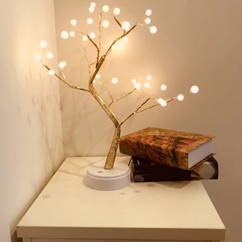 36 LED Pearl Češnjev Cvet Drevo Svetlobe Žogo namizne Svetilke, Noč svetlobe, Doma Notranjo Spalnica Poročno Dekoracijo Božični Zabavi