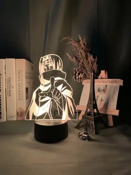 3D Lučka Anime Naruto Itachi Uchiha Slika Nočna za Otroka, Spalnica Dekor Kul Darilo za Rojstni dan Pisane Led Nočna Lučka Itachi