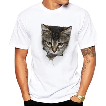 3D Luštna Mačka T-majice Moške Poletne Vrhovi Tees Tiskanja Živali majica s kratkimi rokavi Moški o-vratu kratek rokav Moda Tshirts Plus Velikost