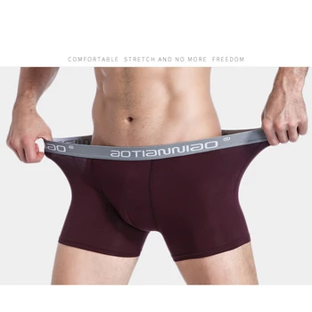 4 škatel novih spodnje perilo za moške modal dihanje pasu boksar hlače tanke u konveksna seksi hlače XL