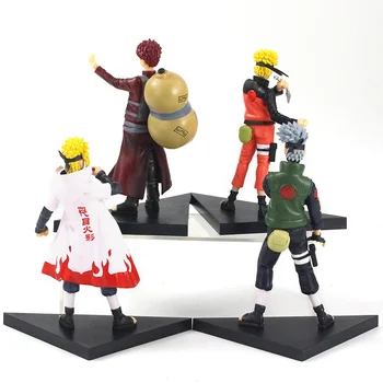 4pcs/set 16-19 cm Naruto, Naruto Uzumaki& kakashi Minato Namikaze Gaara PVC Dejanje Slika Zbirateljske Model Igrače, Lutke