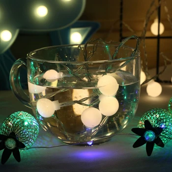 5/10M Pravljice Garland LED Žogo za Niz Luči Nepremočljiva Božično Drevo Poroka Doma Notranjo Dekoracijo na Baterijski Pogon za Daljinsko Svetlobe
