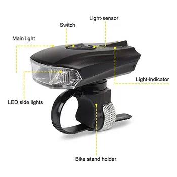 500 Lumen Smart Cestno Kolo Sprednje Luči USB Asinhronski Svetilka Za Kolo MTB Kolo Zadnje LED Luči Kolesarska Oprema