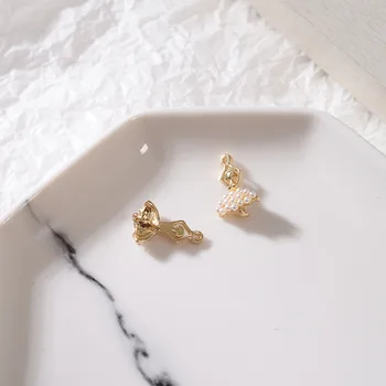 50pc 11*18 mm Zlato barvo Zlitine Material Pearl/Crystal Ballet Dekle Čar Za DIY Ogrlica/Uhan Ročno izdelan Nakit, Izdelava