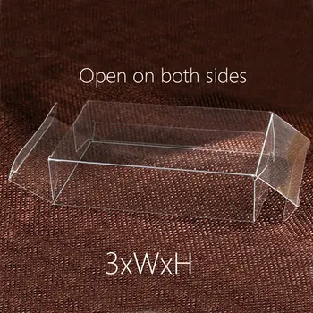 50pcs 3xWxH 2 Odprite Plastična Škatla za Shranjevanje PVC Okno Jasno, Pregledno Škatle Za Darilo Škatle za Poročni/Hrana/Nakit Embalaža Zaslon DIY