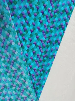 50x105cm Rib Obsega Bombažne Tkanine, Bleščice Pozlačenega ročno morska deklica Kože Polychrome DIY šivanje Oblačil Tkiva Telas Mozaik